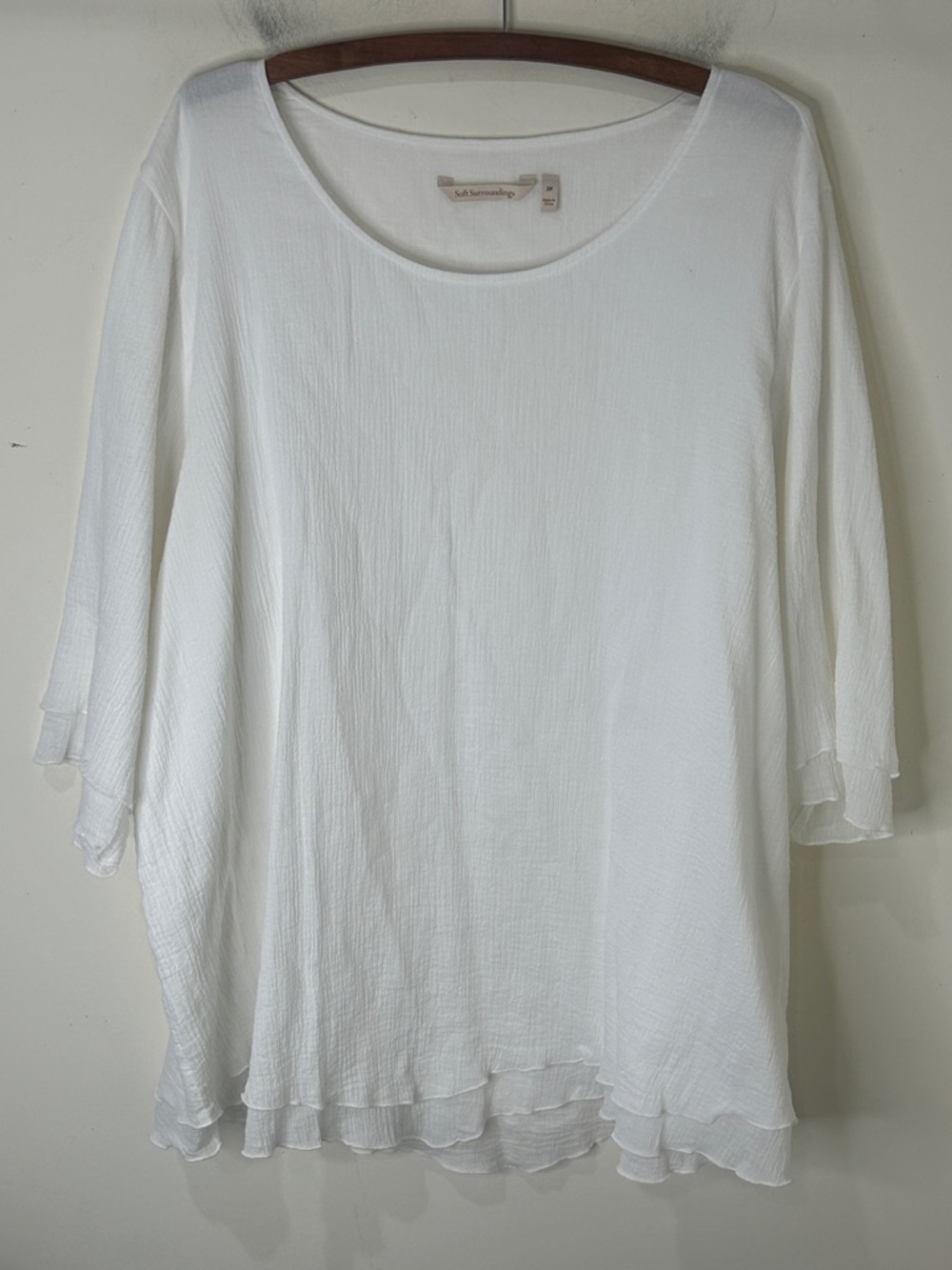 SOFT SURROUNDINGS Siesta Key Tunic 100% Cotton White Size 2X - Picture 5 of 15